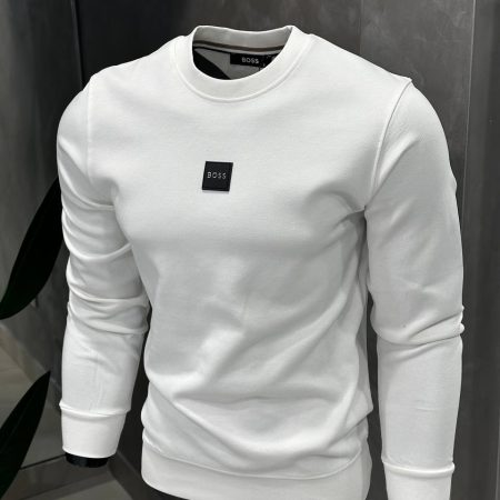 Muški duks BOSS s kvadratnim detaljem – bijeli