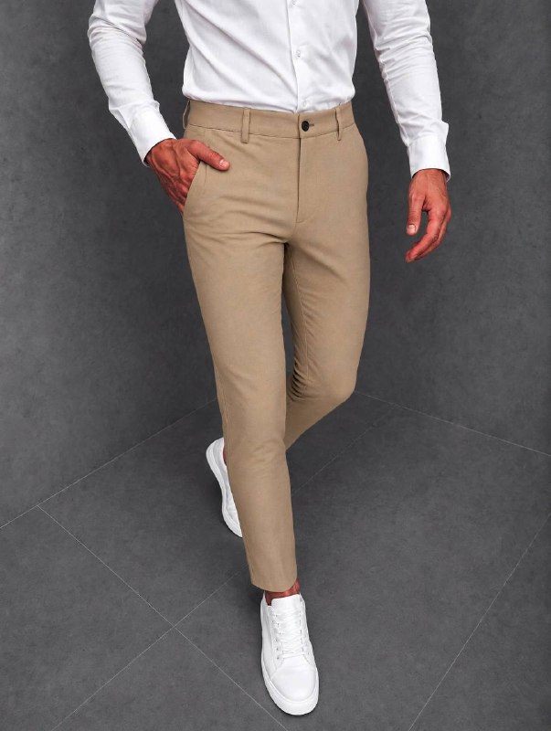 Muške elegantne slim hlače – Bež