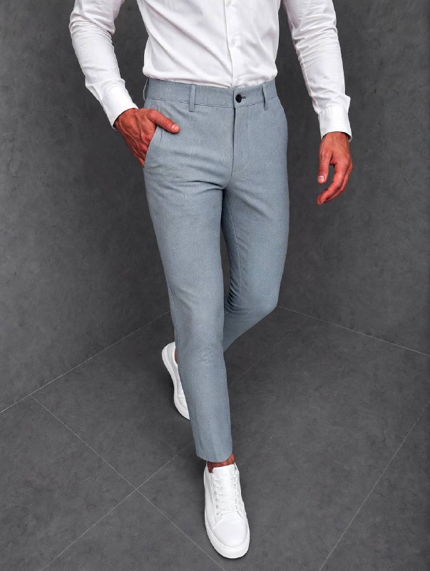 Muške elegantne slim hlače – Svijetloplava