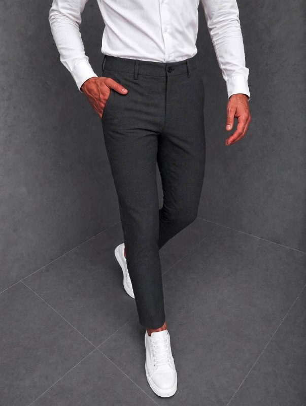 Muške elegantne slim hlače – Tamnosiva