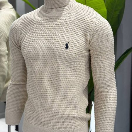Muška rolka Polo Ralph Lauren s pletenom teksturom – bež, veličine M–3XL